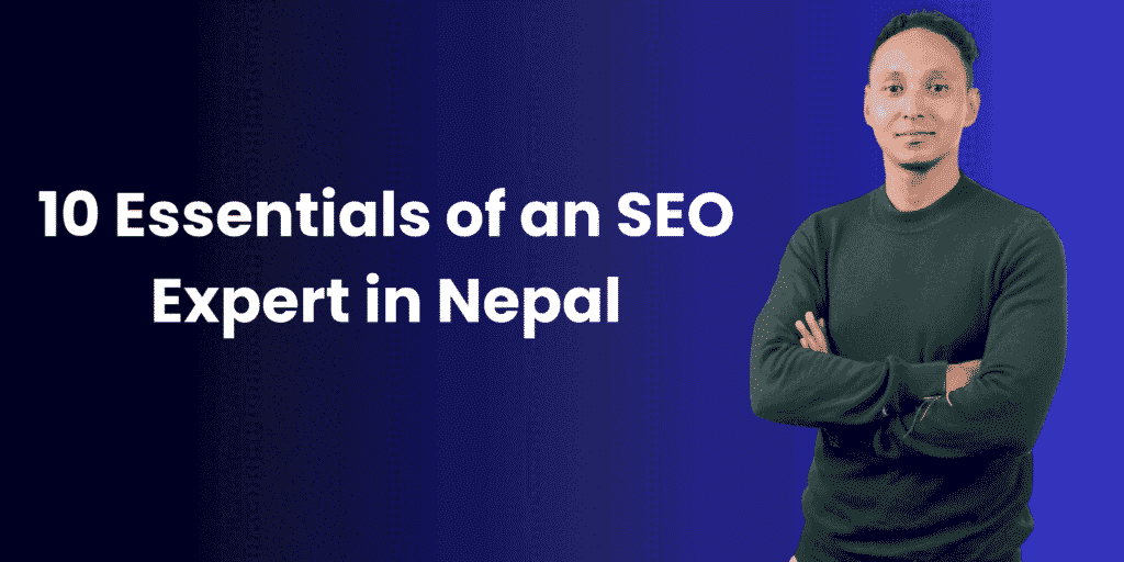 SEO Expert in Nepal Anup Joshi on a blue background